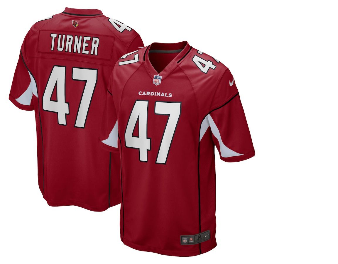 Men Arizona Cardinals #47 Ezekiel Turner Nike Cardinal Game NFL Jersey